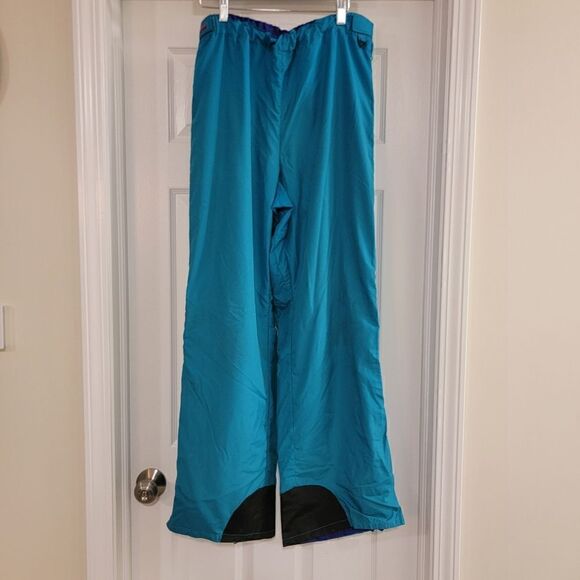 Vintage 90s Columbia Sportswear Teal Nylon Ski Snow Pants Men's - Large - Picture 1 of 7
